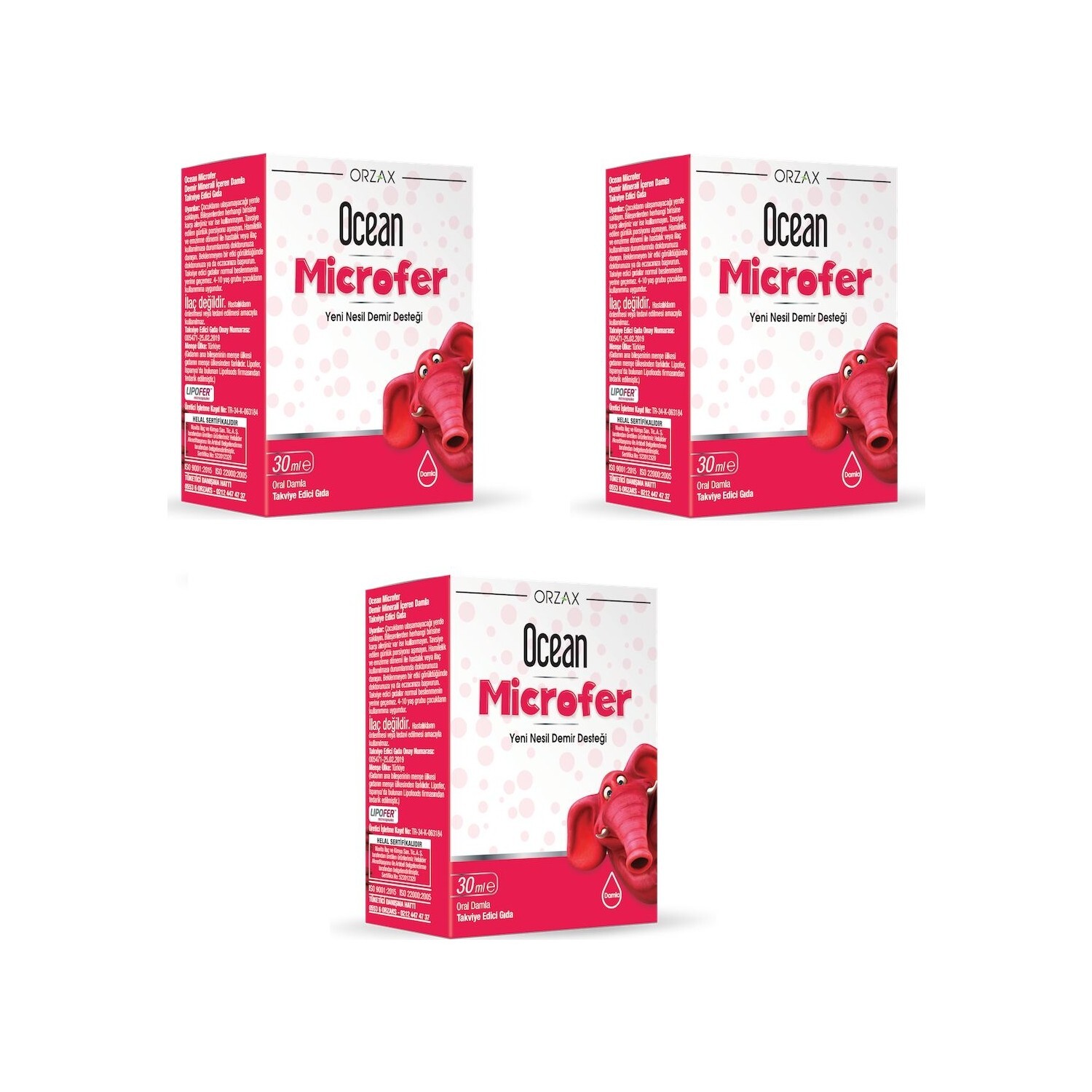 

Капли Ocean Orzax Microfer Oral Drops, 3 флакона по 30 мл