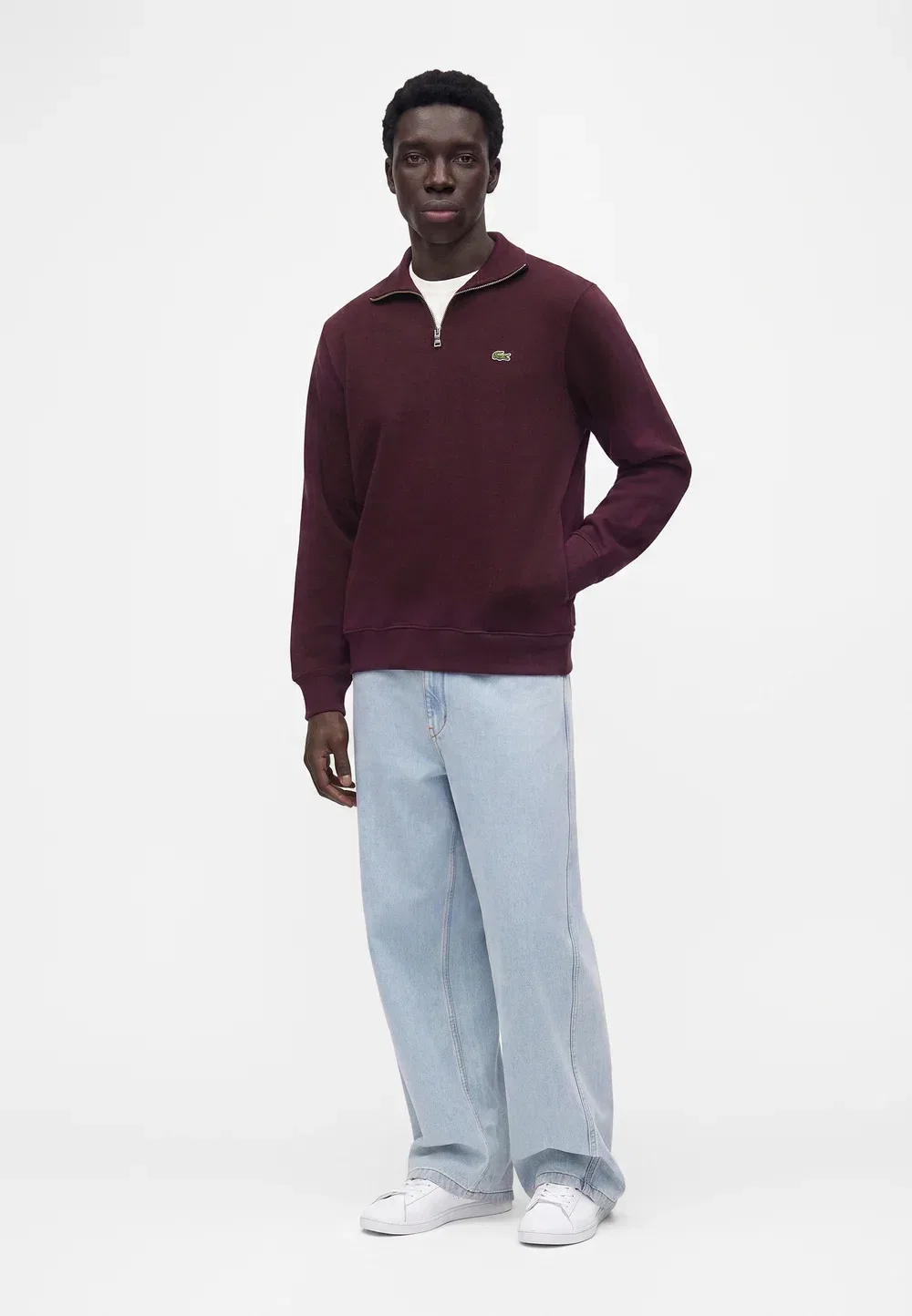 Джемпер Lacoste Oxalis, на молнии, однотонный