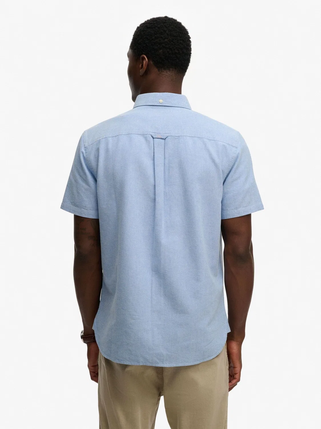 Рубашка Oxford с коротким рукавом, хлопок, Sky Blue Chambray Superdry — фото 3
