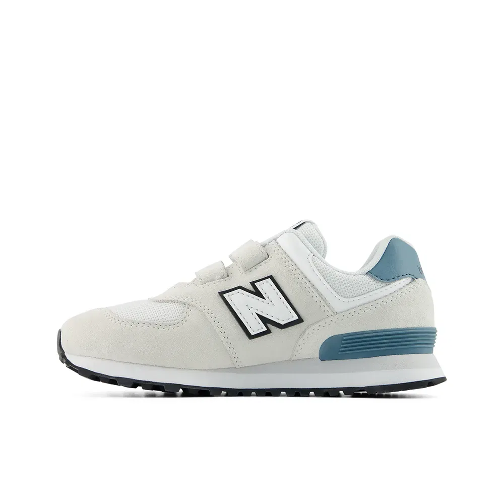 Детские кроссовки на липучке 574 Hook & Loop PS New balance, White — фото 3