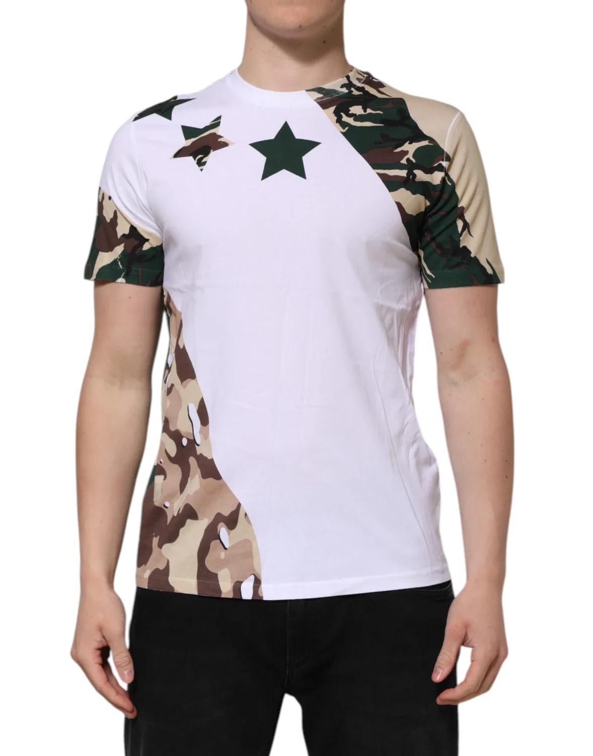 Мужская футболка с коротким рукавом с принтом Camouflage Dolce & Gabbana, White