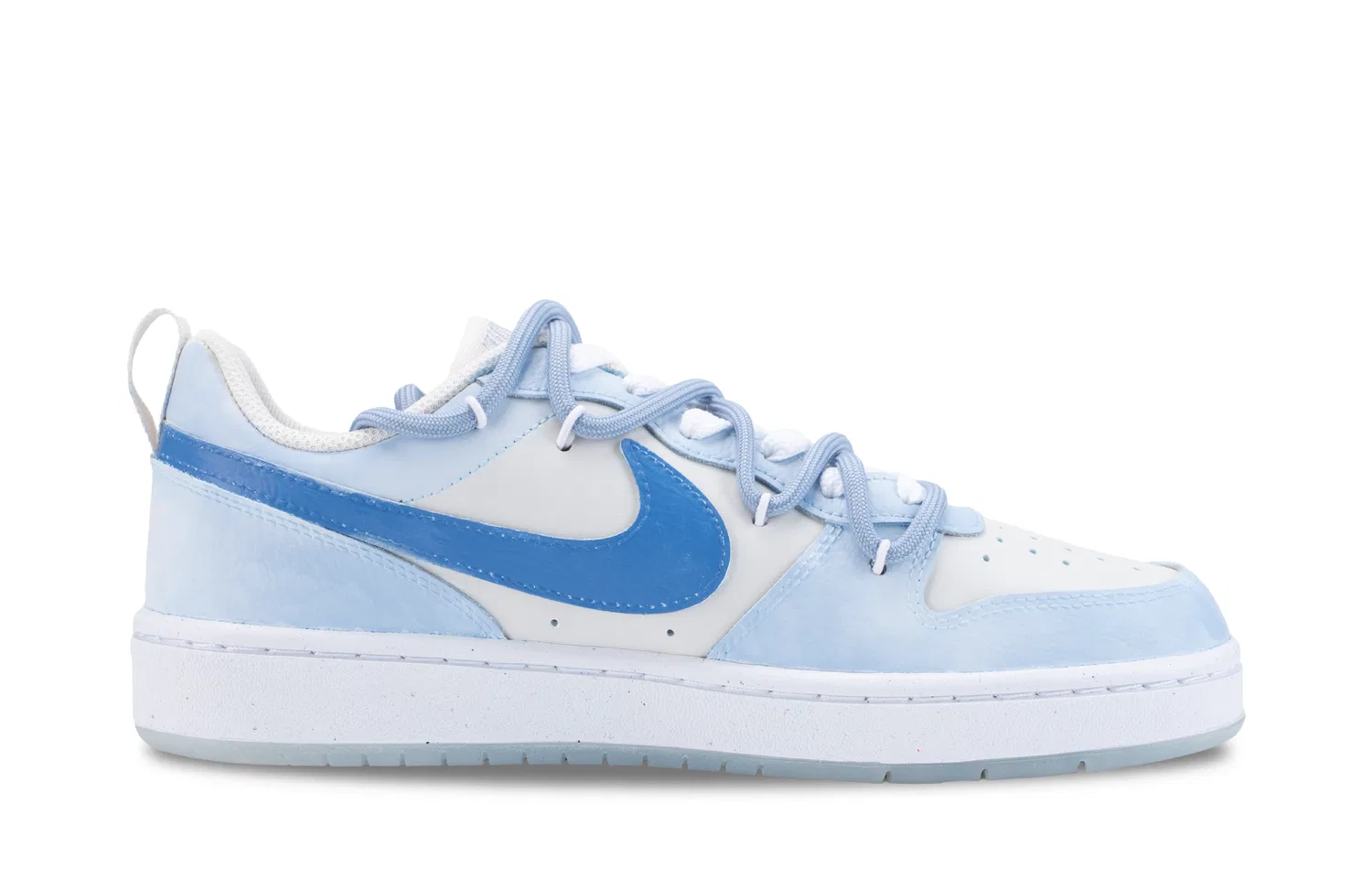 Детские кроссовки для скейтбординга с принтом Nike Court Borough Recraft, Blue White (Blue Shopping Bag) — фото 4