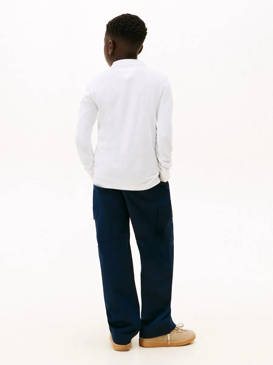 Рубашка TOMMY HILFIGER 'Essential Regular Fit Long Sleeve' белого цвета — фото 4