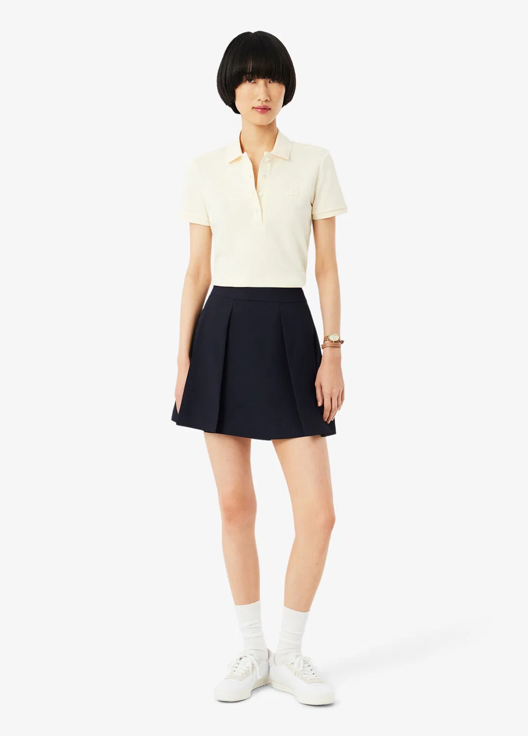 Юбка мини Lacoste Flare Fit, темно-синяя — фото 2