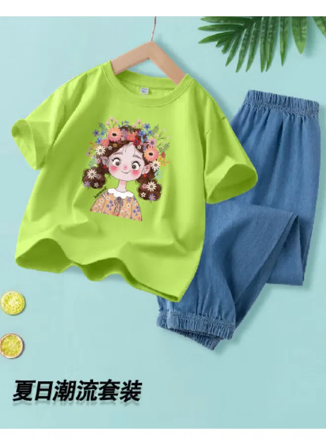 Jeanswest Комплект с коротким рукавом для девочек, мятный