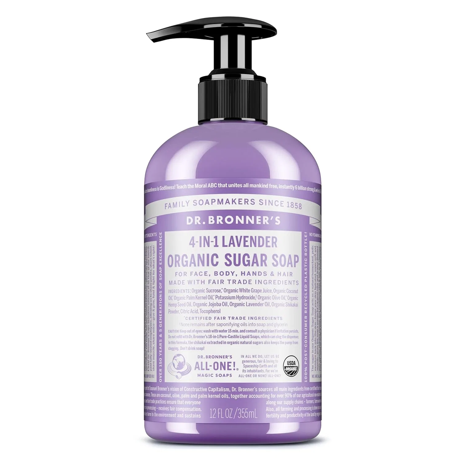 Жидкое мыло для рук Лаванда Shikakai, Dr. Bronner's, 2 шт. по 355 мл