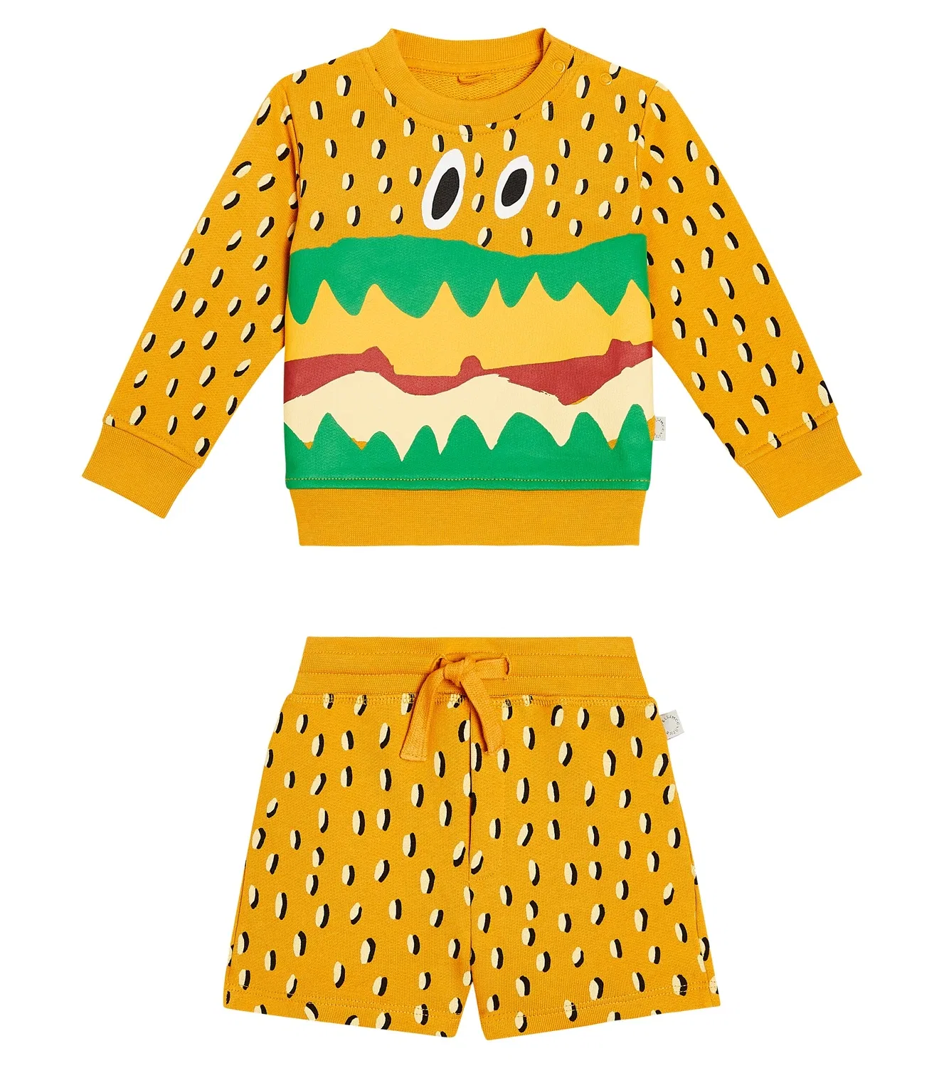 Комплект из толстовки и шорт для малышей Stella Mccartney Kids, желтый