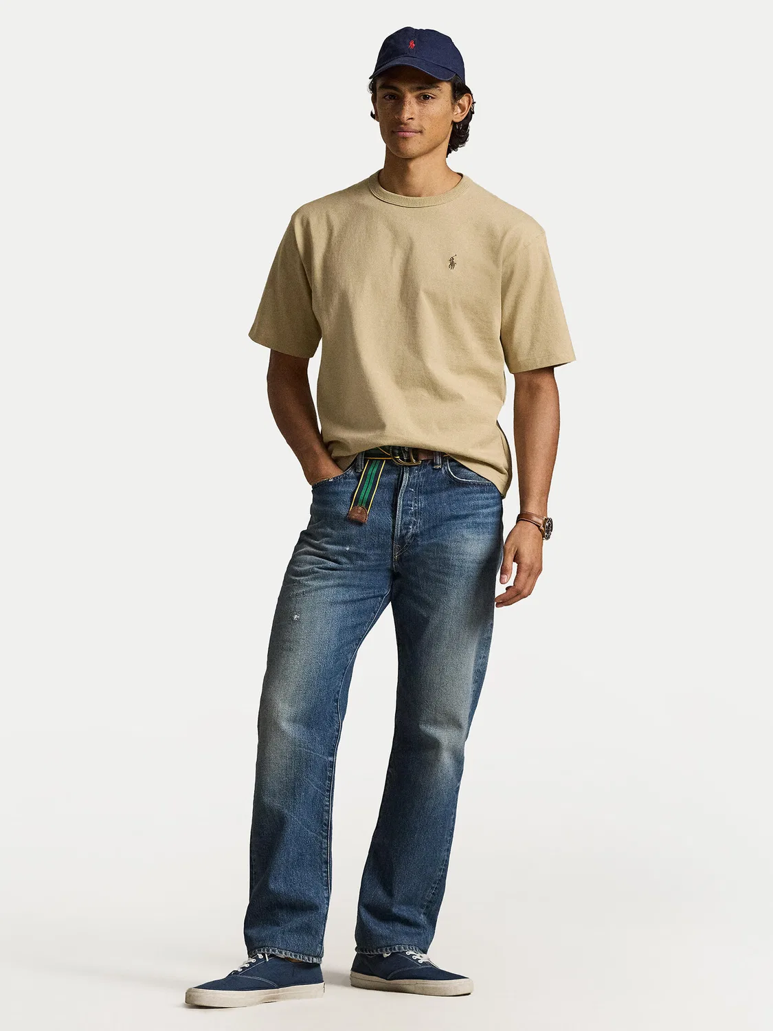 Мужская футболка стандартного кроя Polo Ralph Lauren, бежевый — фото 2
