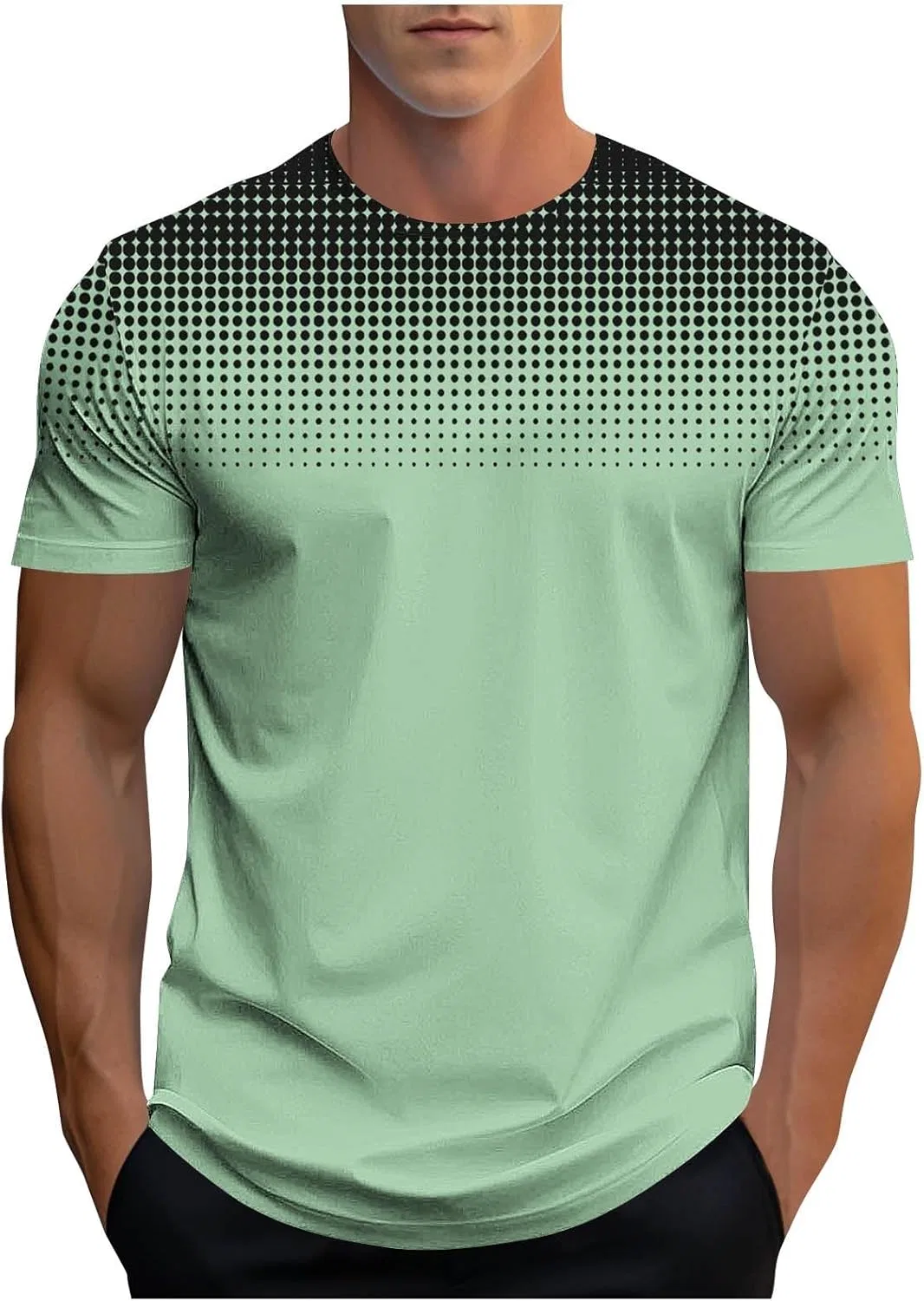 Мужская футболка с градиентом Summer Stylish Casual, Green