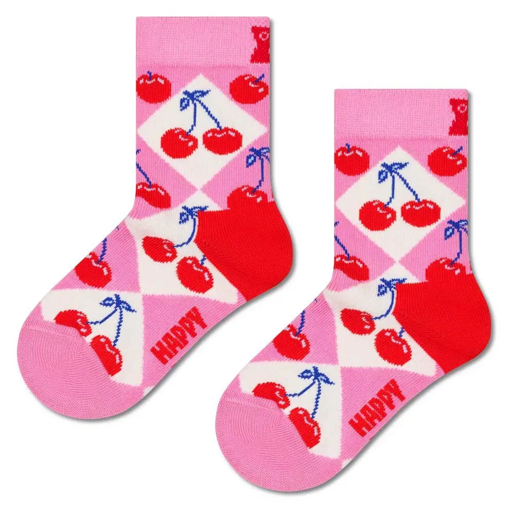 Носки Cherry argyle Happy Socks, розовый