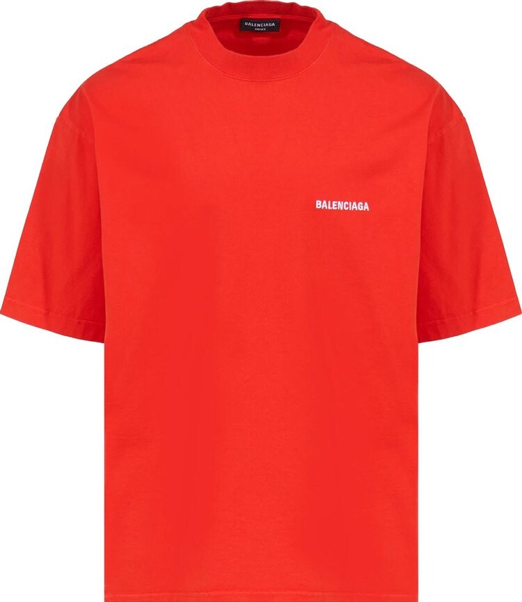 

Футболка Balenciaga Medium Fit T-Shirt 'Bright Red/White', красный