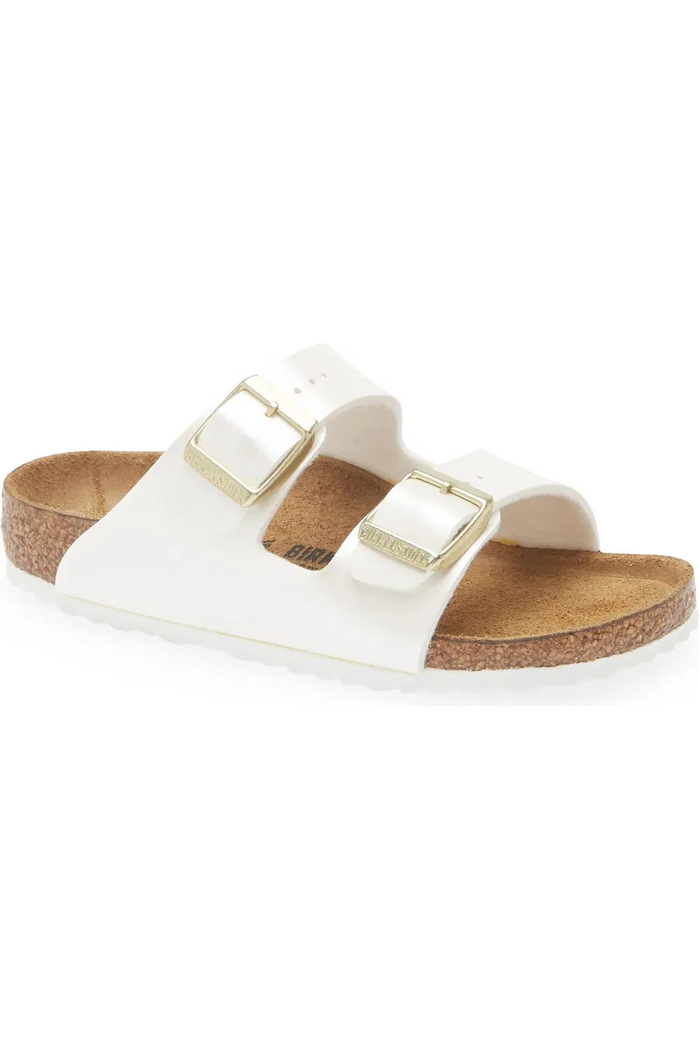 Детские сандалии-слайды на контурной стельке Arizona Birkenstock, белый