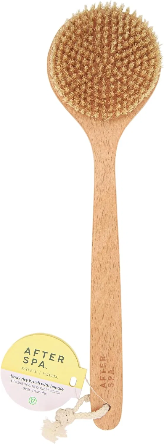 Щетка для тела с ручкой, AFTERSPA, 1 шт, 38.9x2.8x9.6 см, Natural