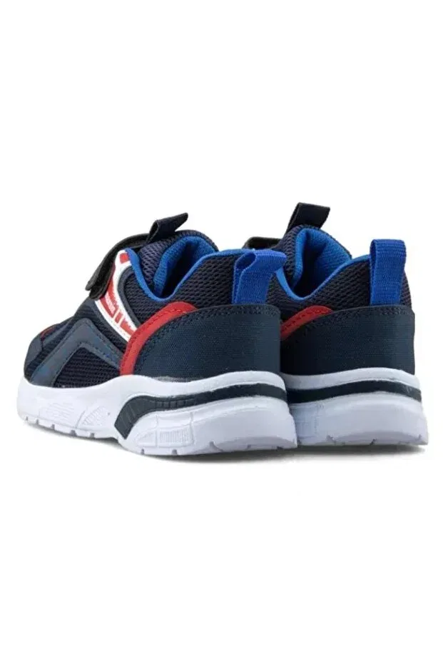 Детские спортивные кроссовки для девочек с липучкой Pabuç Ailesi, Navy Blue Sax Red — фото 3