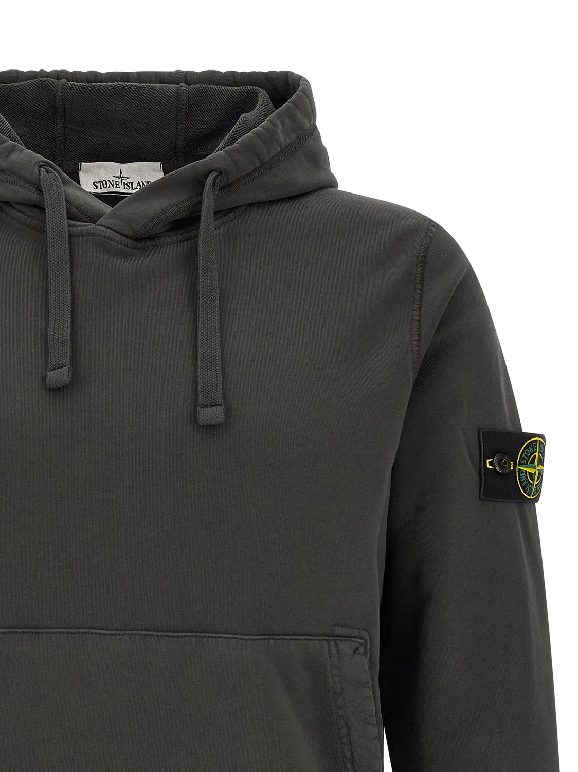 Мужской свитшот с карманом-кенгуру, серый Stone Island, Gray — фото 3