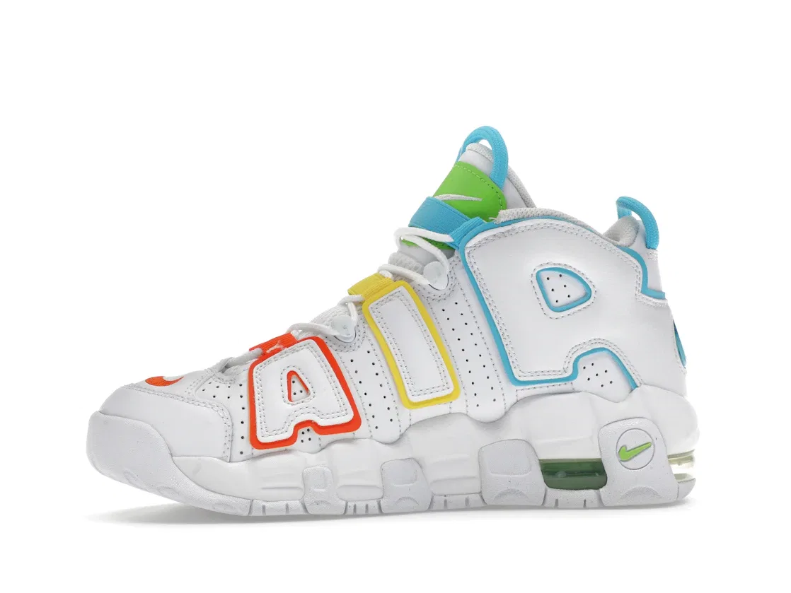 Детские кроссовки Lifestyle Nike Air More Uptempo, White/Opti Yellow/Safety Orange/Baltic Blue — фото 3