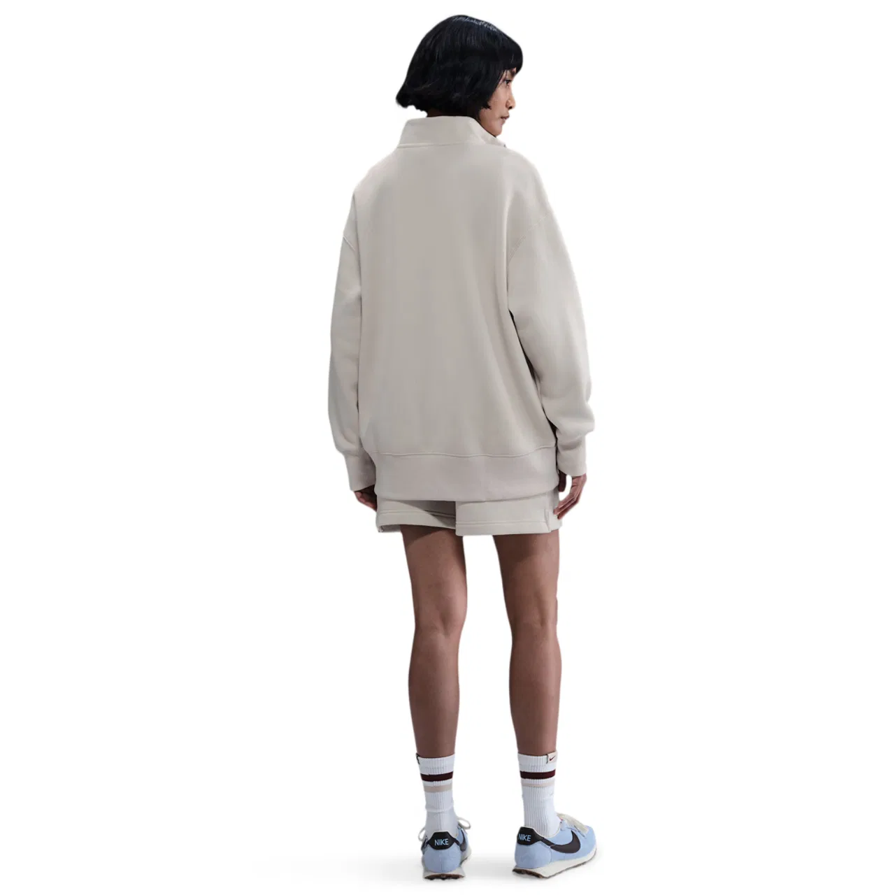 Женское худи Nike NSW Phoenix Fleece Oversized Long Quarter-Zip, цвет Lt Orewood Brown/Sail — фото 4