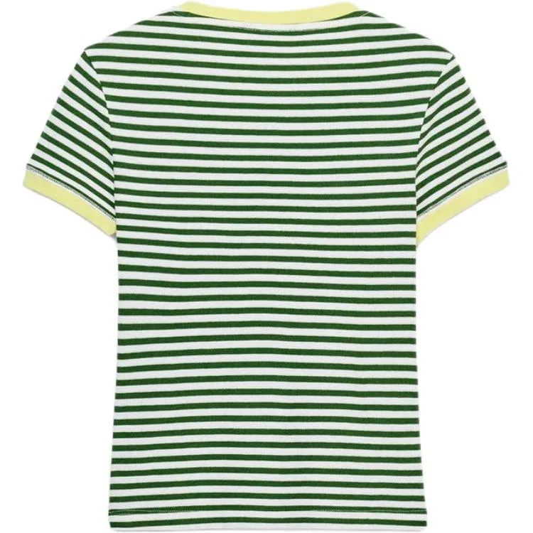 Женская футболка с круглым вырезом Green/Nude ZARA, Green/Nude — фото 3