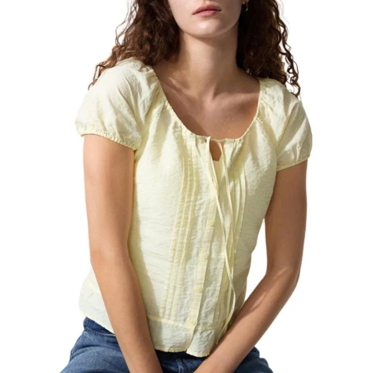 Рубашка UNIQLO, Apricot Yellow