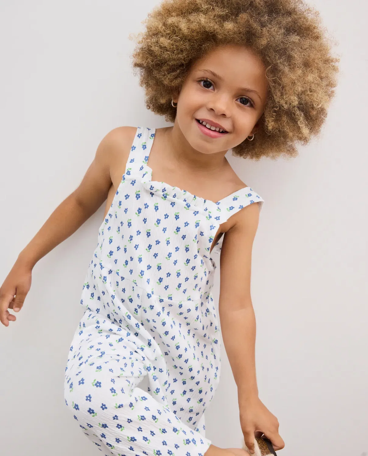 Детское платье для девочек с принтом Wrinkled All Over Print Kids El Corte Inglés, Blanco