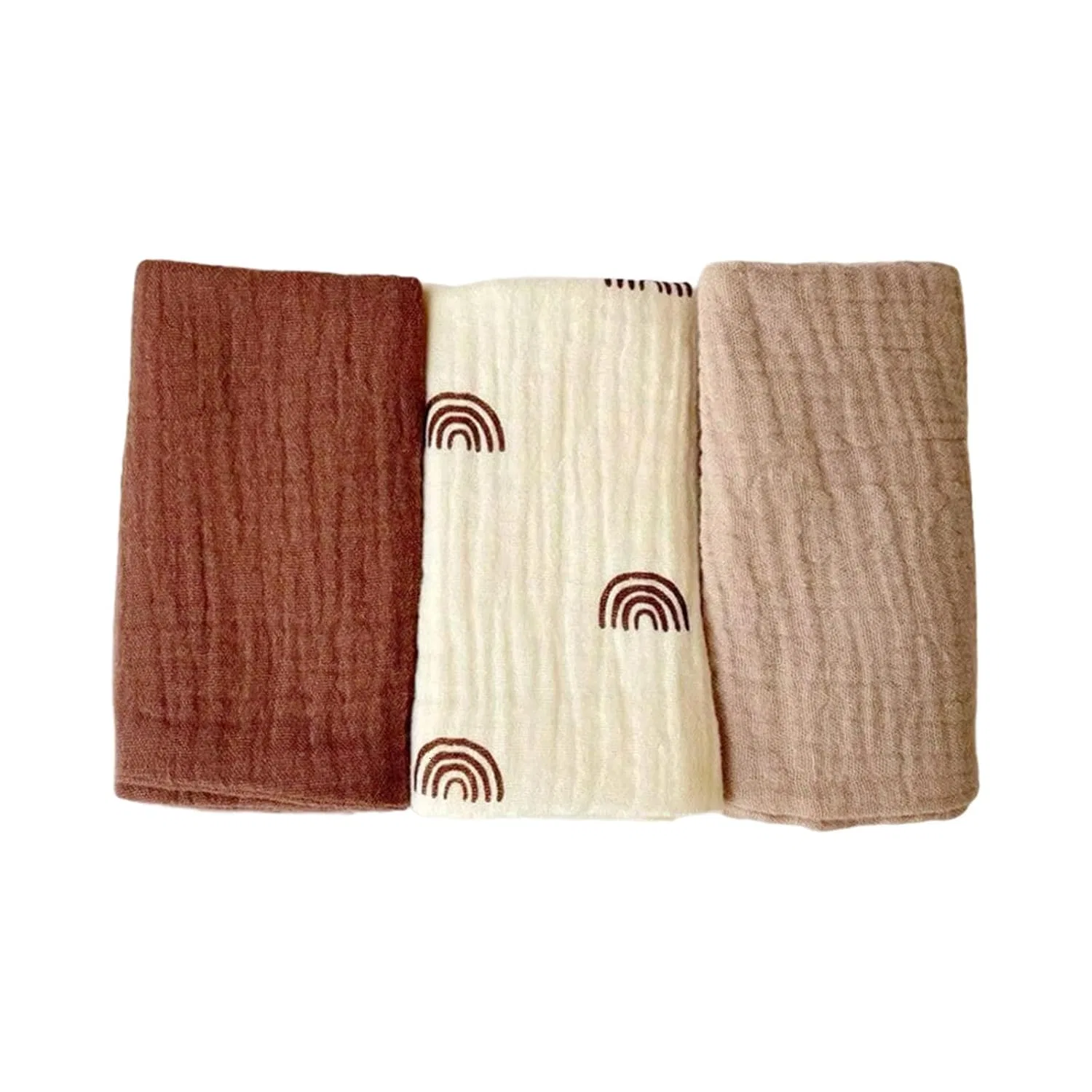 Детские вафельные полотенца 3 шт, 25x25 см, хлопок, SueaLe, Set 5