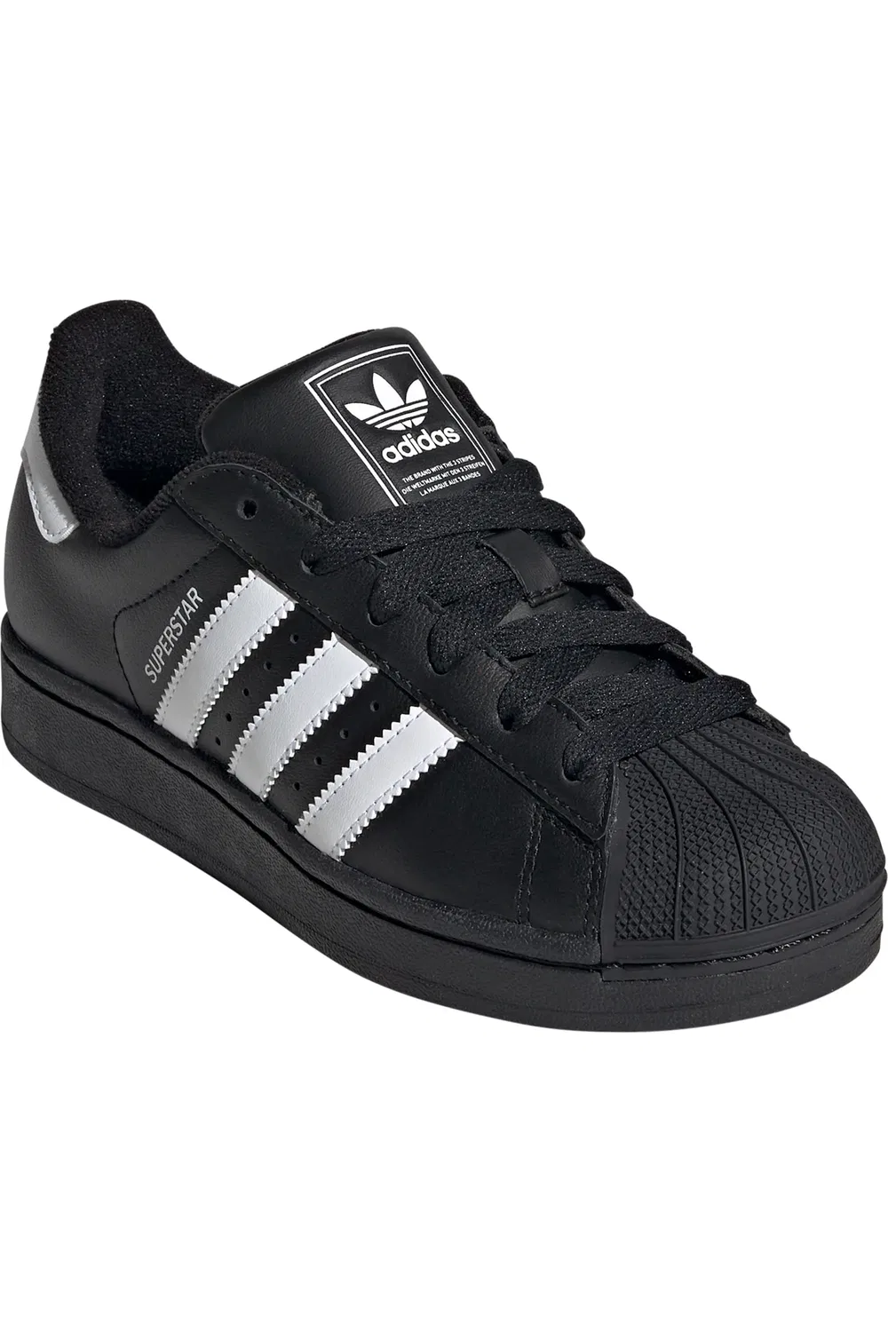 Детские кроссовки на шнуровке Superstar adidas, Black/White Superstar Logo
