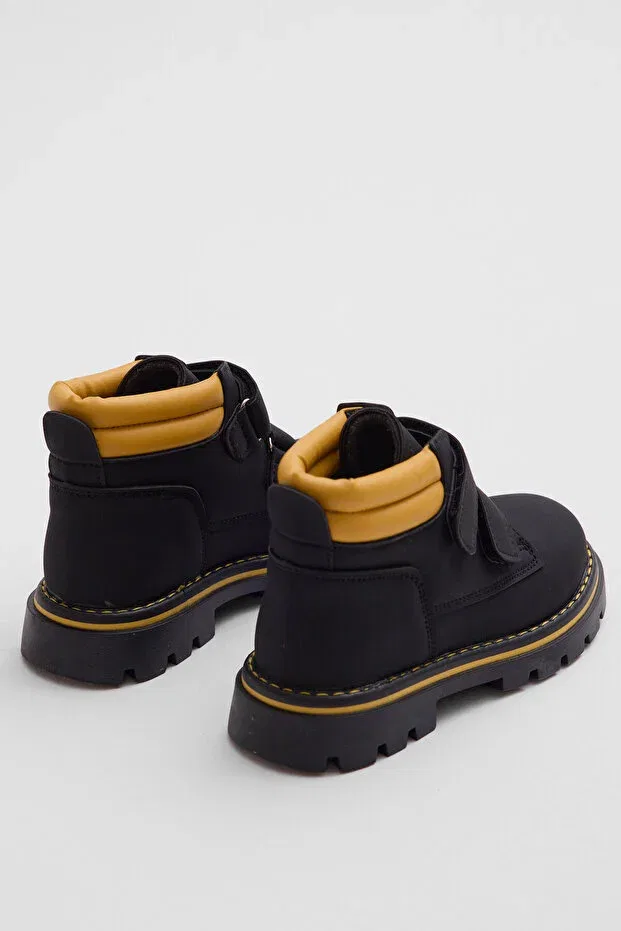 Детские ботинки для девочек на толстой подошве Tonny Black, Black Yellow — фото 4