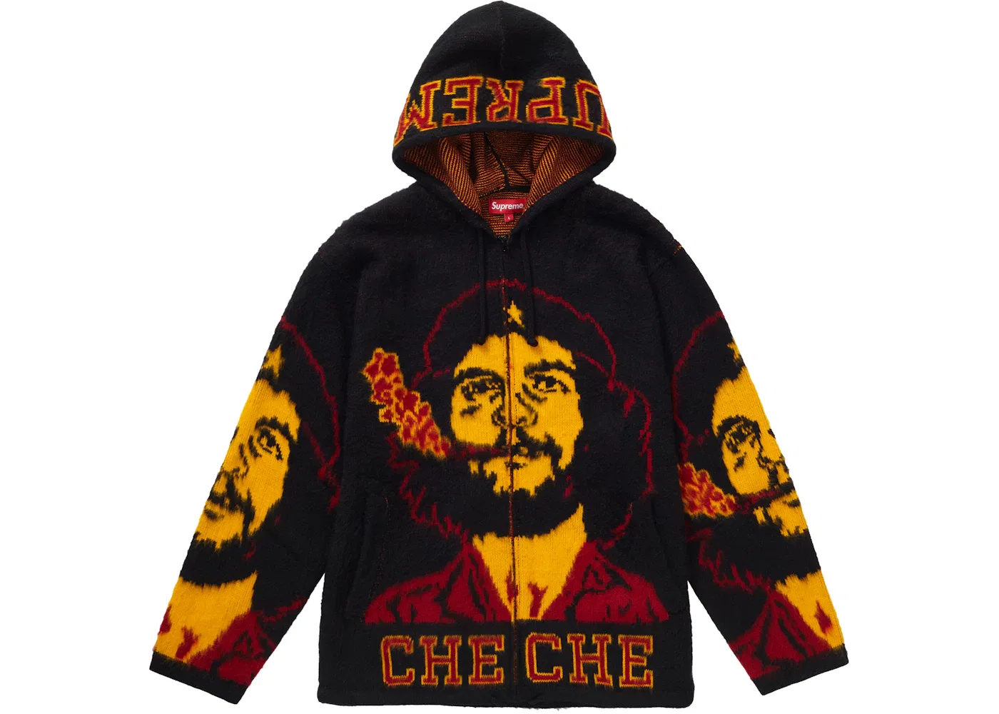 Мужской свитшот с капюшоном и молнией Supreme Black