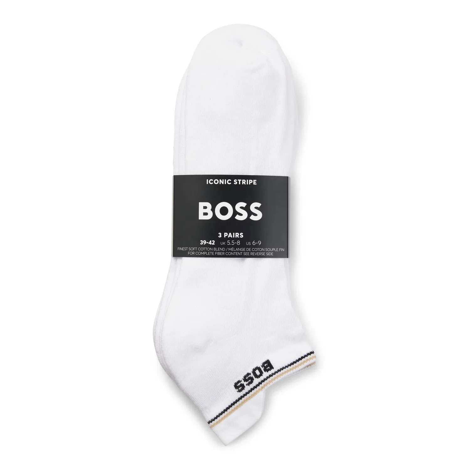 Мужские короткие носки-сникерсы с иконическими деталями BOSS, White — фото 2