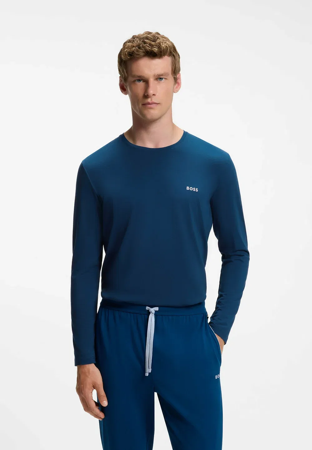 Футболка Mix&Match ls-shirt r - пижамная футболка Boss, Turquoise Four