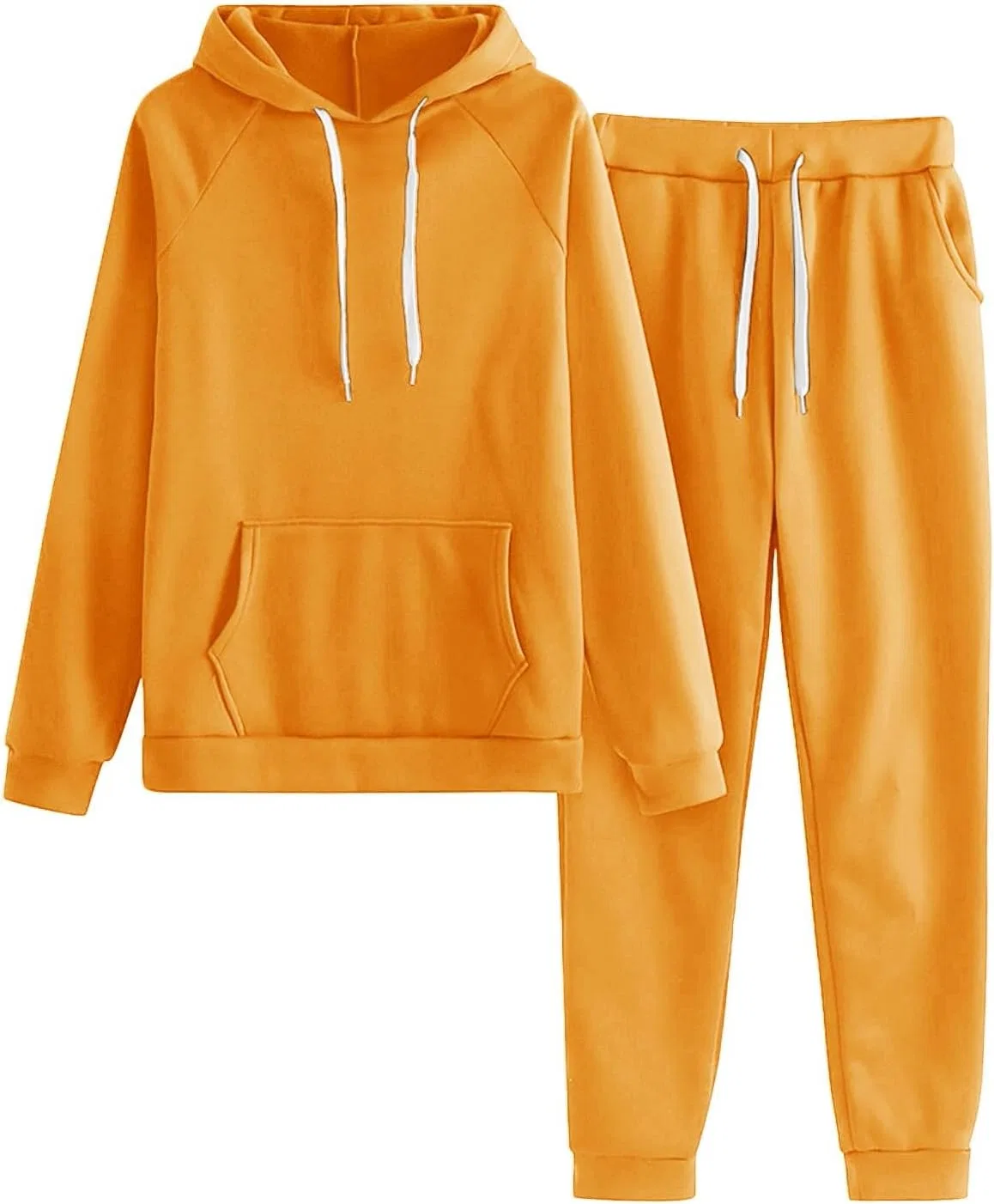 Женский спортивный комплект с худи и брюками, Yellow-2