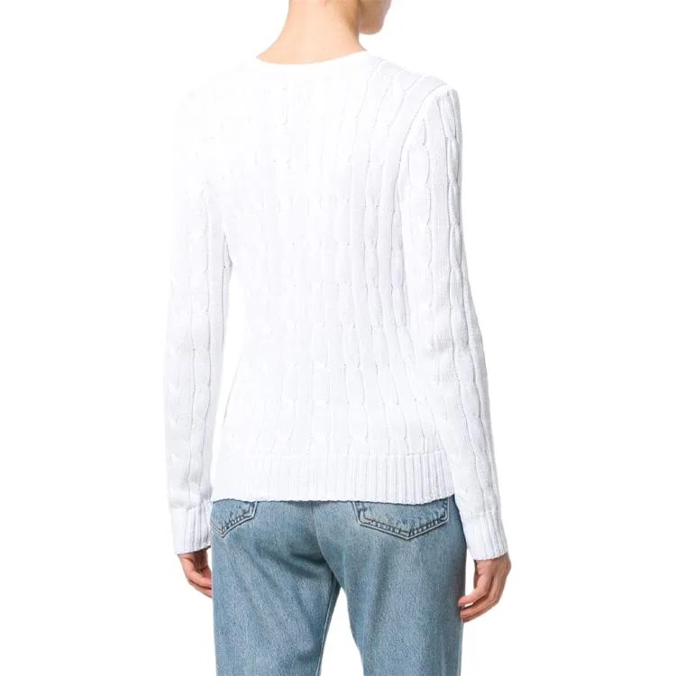 Женский свитер с длинным рукавом FW21 Knitwear Polo Ralph Lauren, Белый — фото 4