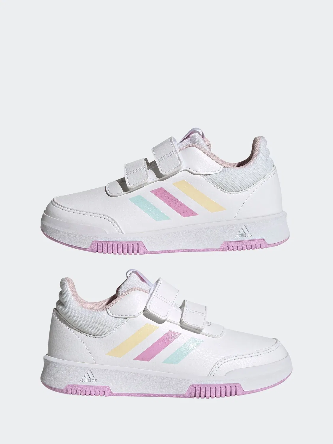 Кроссовки детские Tensaur adidas, бело-розовый — фото 4
