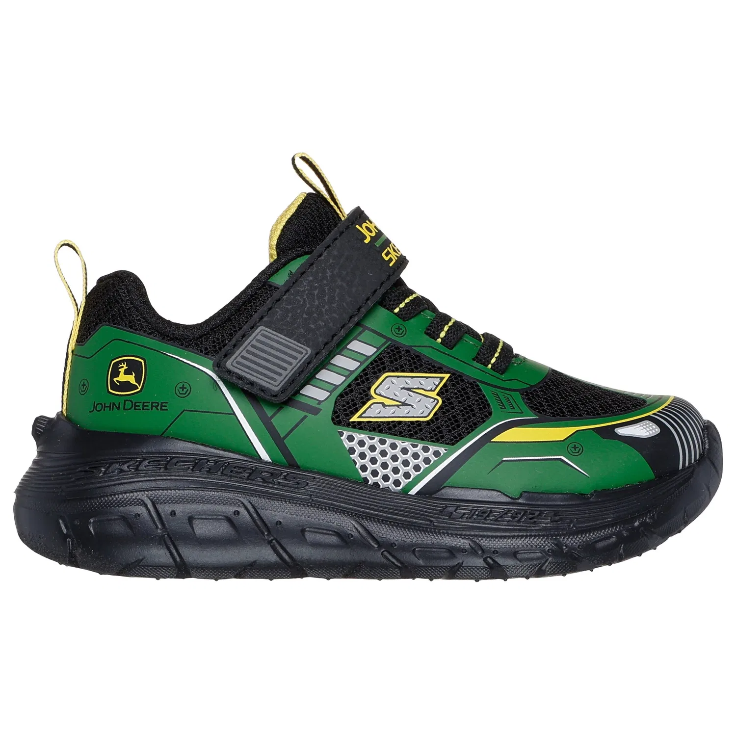 Детские кроссовки на липучке с тракторным дизайном Skechers, Green/Black — фото 4