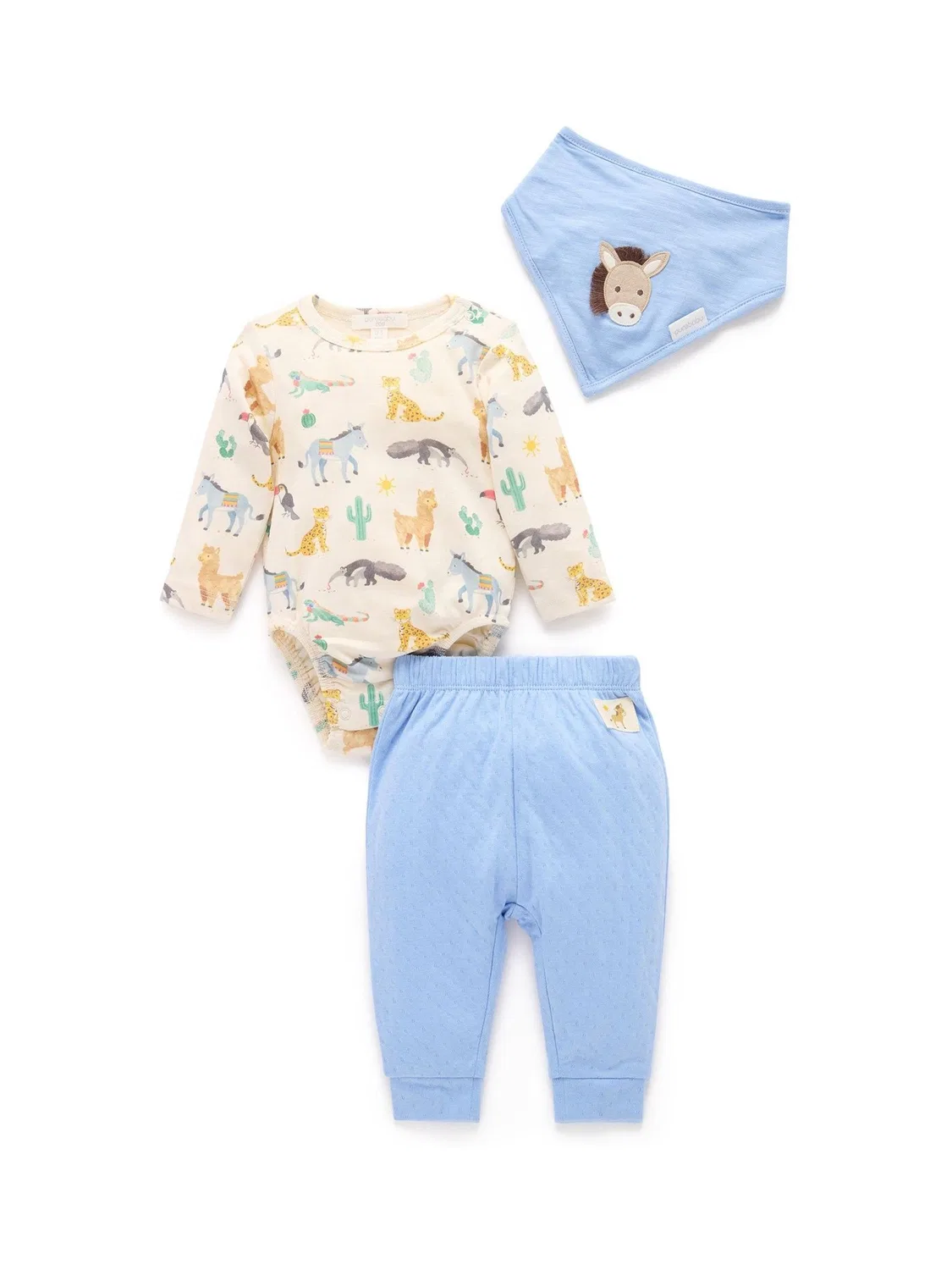 Комплект из боди и леггинсов Purebaby Blue — фото 3