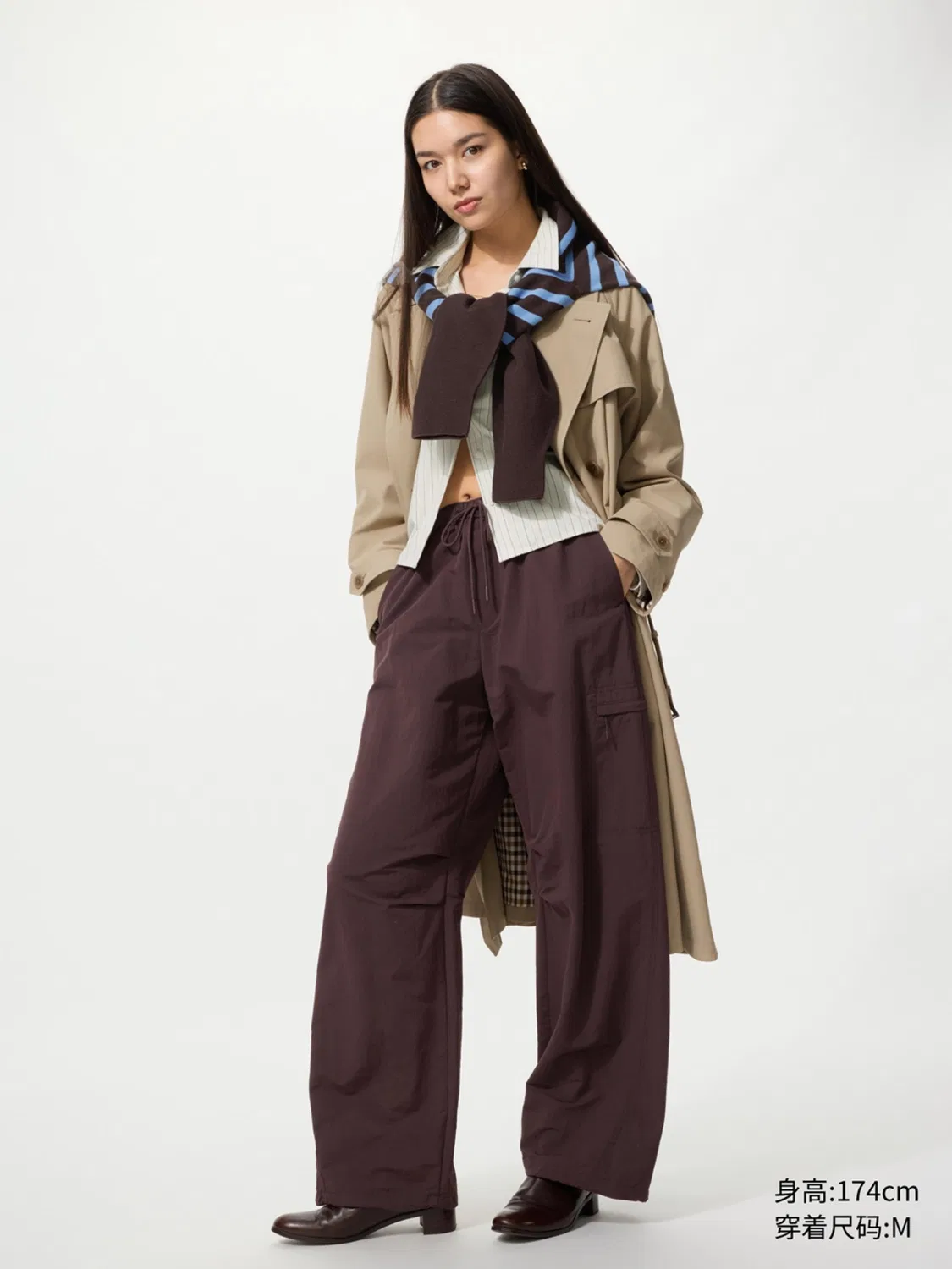 Брюки карго с защитой от ультрафиолета удлиненные Uniqlo, светло-бежевый — фото 2
