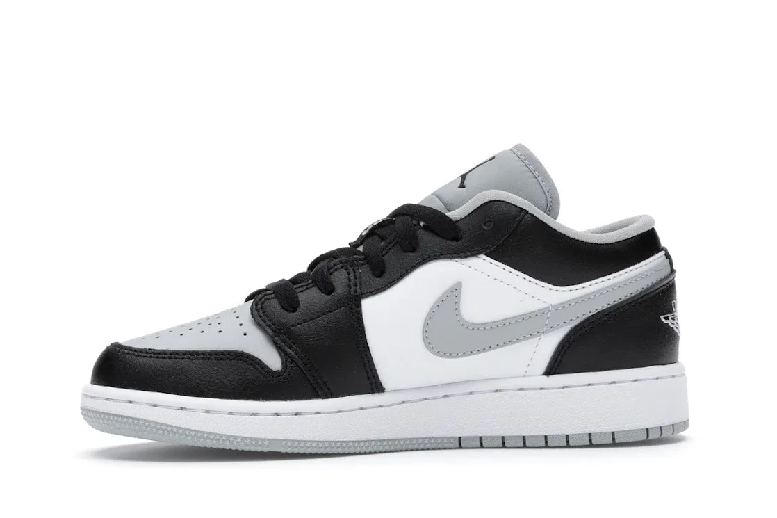 Детские кроссовки с длинным шнурком Jordan 1 Low Jordan, Black/Black-Light Smoke Grey-White — фото 3