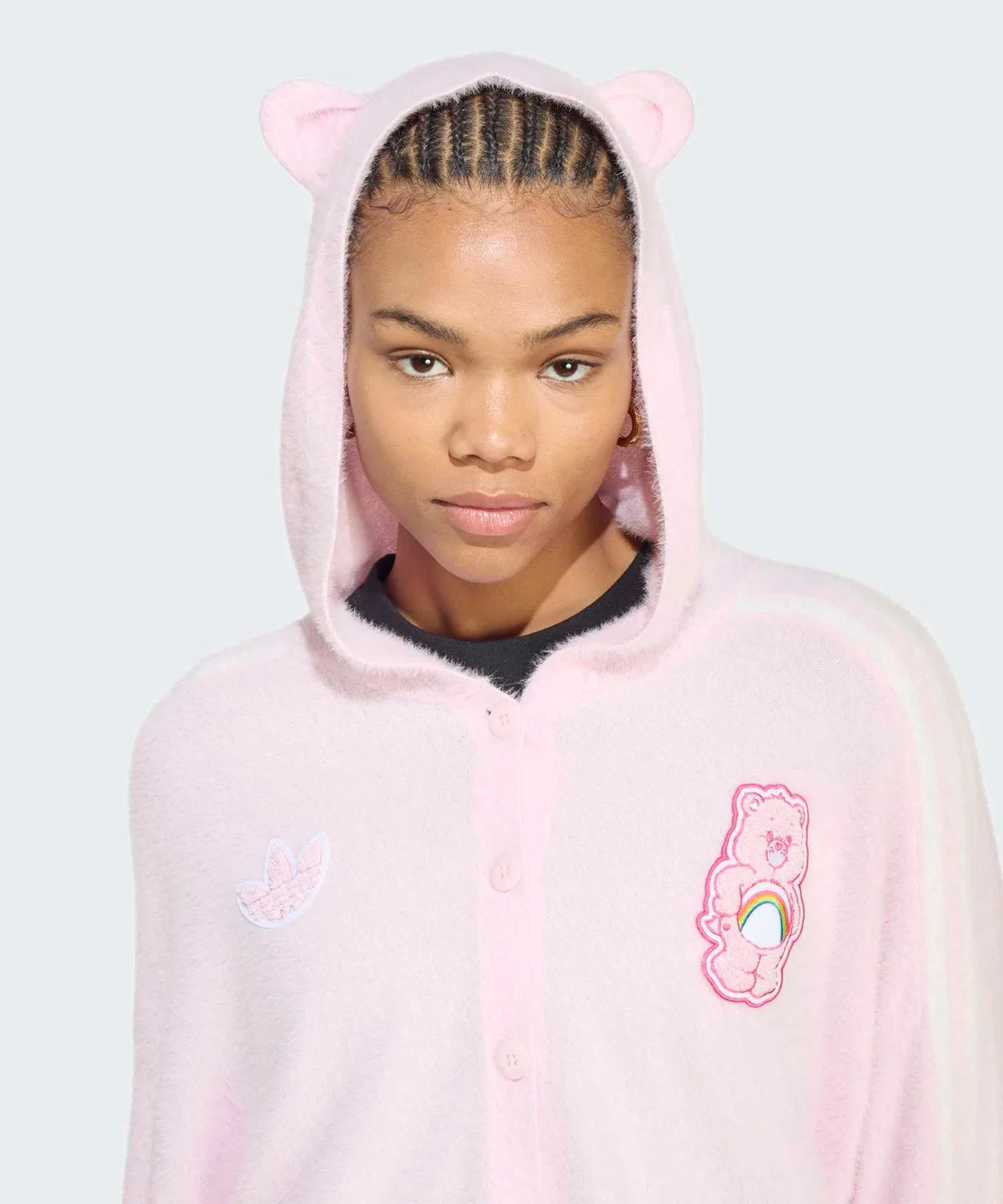 Женский кардиган с капюшоном с принтом Care Bears Adidas Originals, Розовый — фото 3