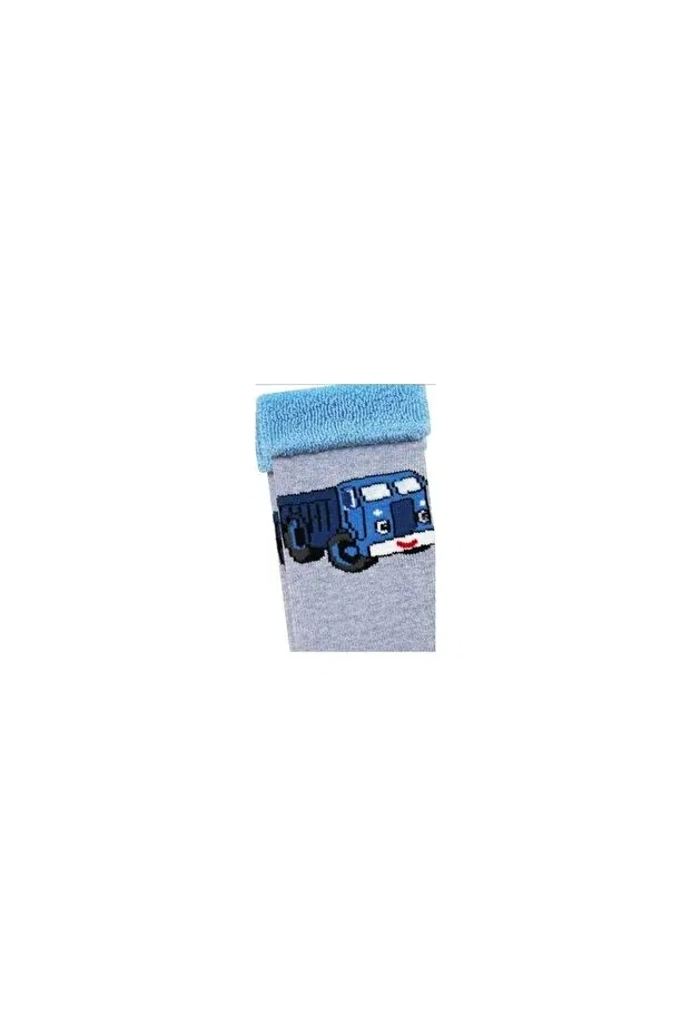 Детские носки-пинетки для мальчиков с принтом Semoor, Gray-Blue-Brown — фото 4