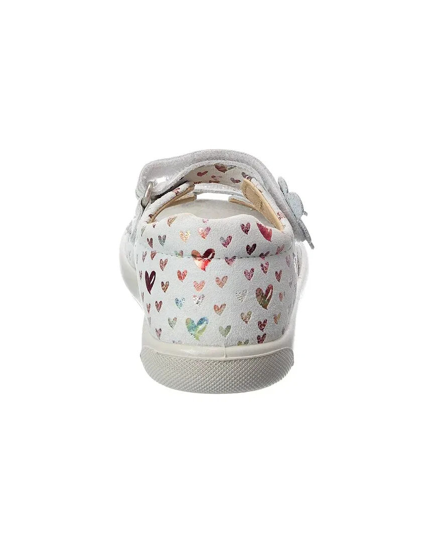 Детские сандалии на липучке с цветочной аппликацией Naturino August 3 Suede Sandal, White — фото 3