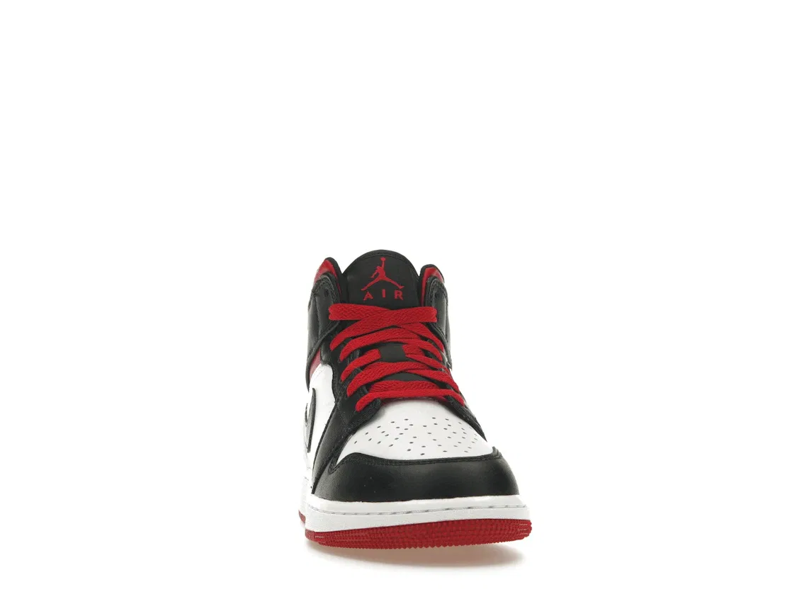 Детские кроссовки Lifestyle с принтом Jordan 1 Mid Jordan, White/Gym Red/Black — фото 2
