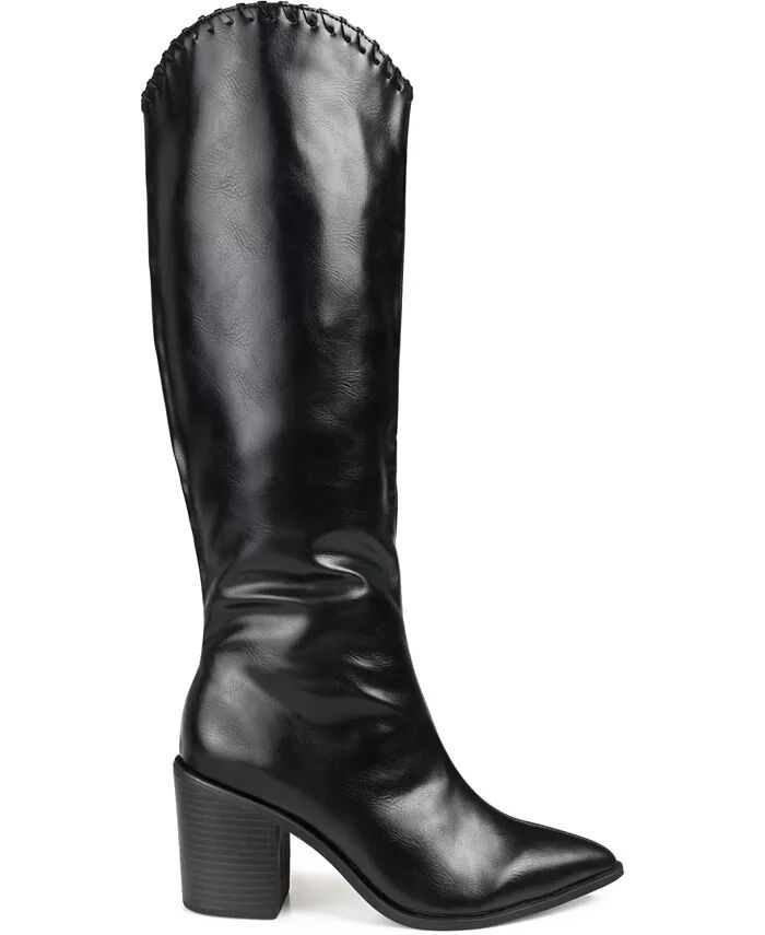 Женские ковбойские сапоги Daria Wide Calf до колена Journee Collection, черный — фото 2