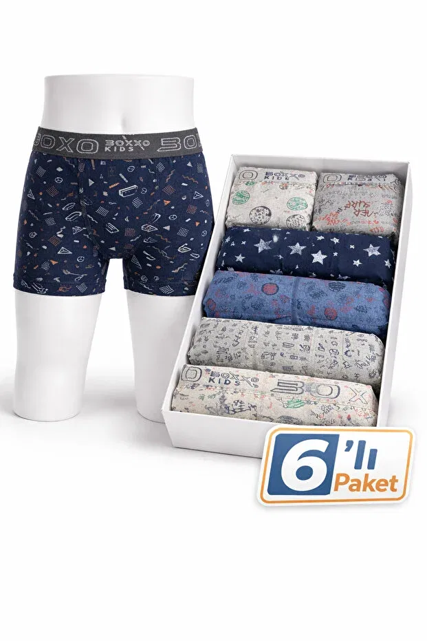 Детские боксеры для мальчиков хлопковые 6 шт Qulat, Mixed Color