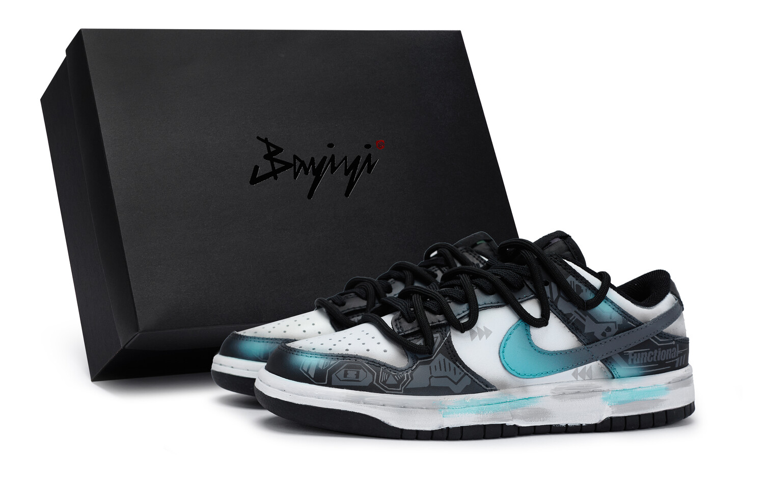

Кроссовки для скейтбординга Dunk унисекс с низким верхом серо-синий Nike