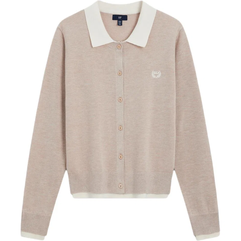 Женский кардиган умеренного кроя с длинным рукавом GAP, Light Khaki