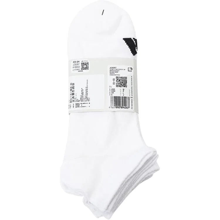 Детские носки безразмерные с комплектом из 3 пар, Ankle Socks Unisex, Adidas, 9 Pack (Black/White/Light Gray) — фото 4
