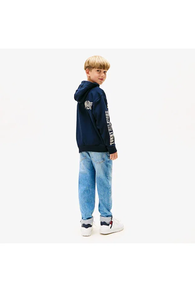 Детское худи для девочек с капюшоном Tommy Hilfiger, Blue — фото 2