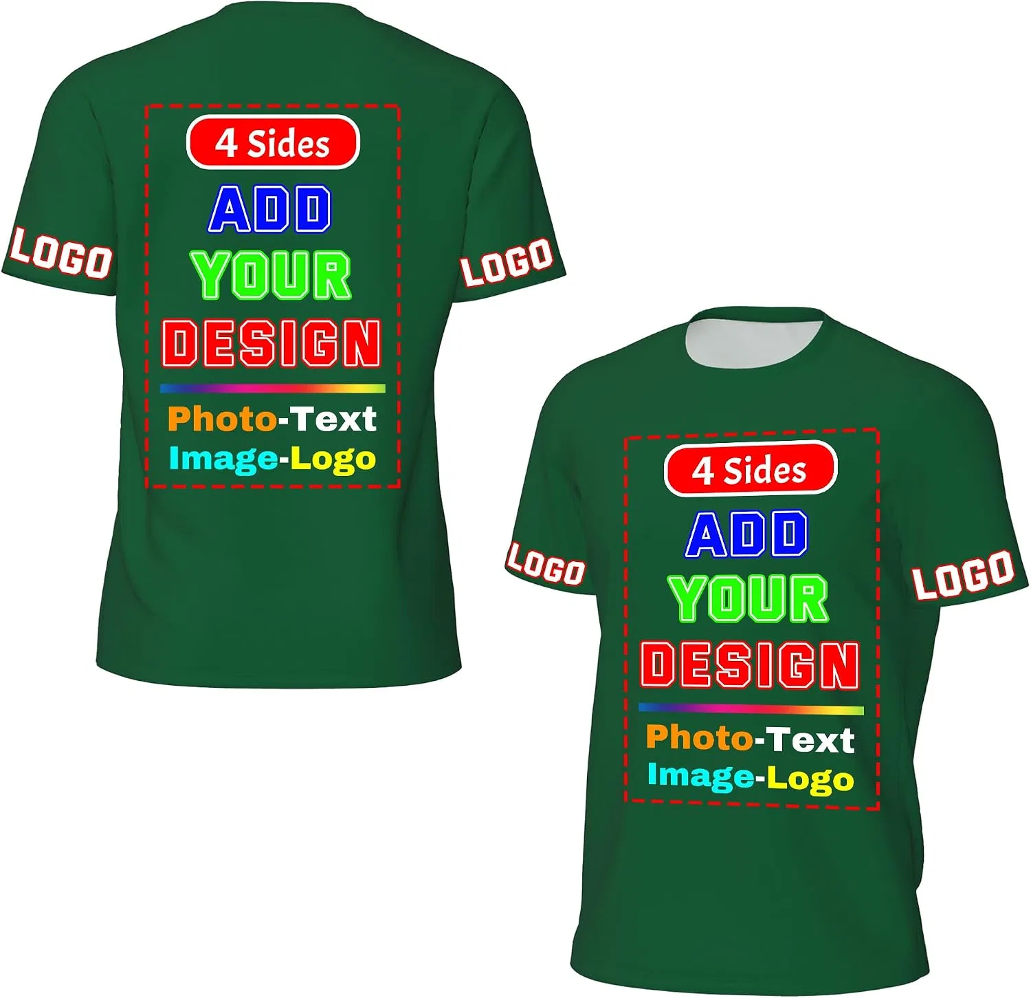 Футболка с кастомным принтом Unisex, Dark Green