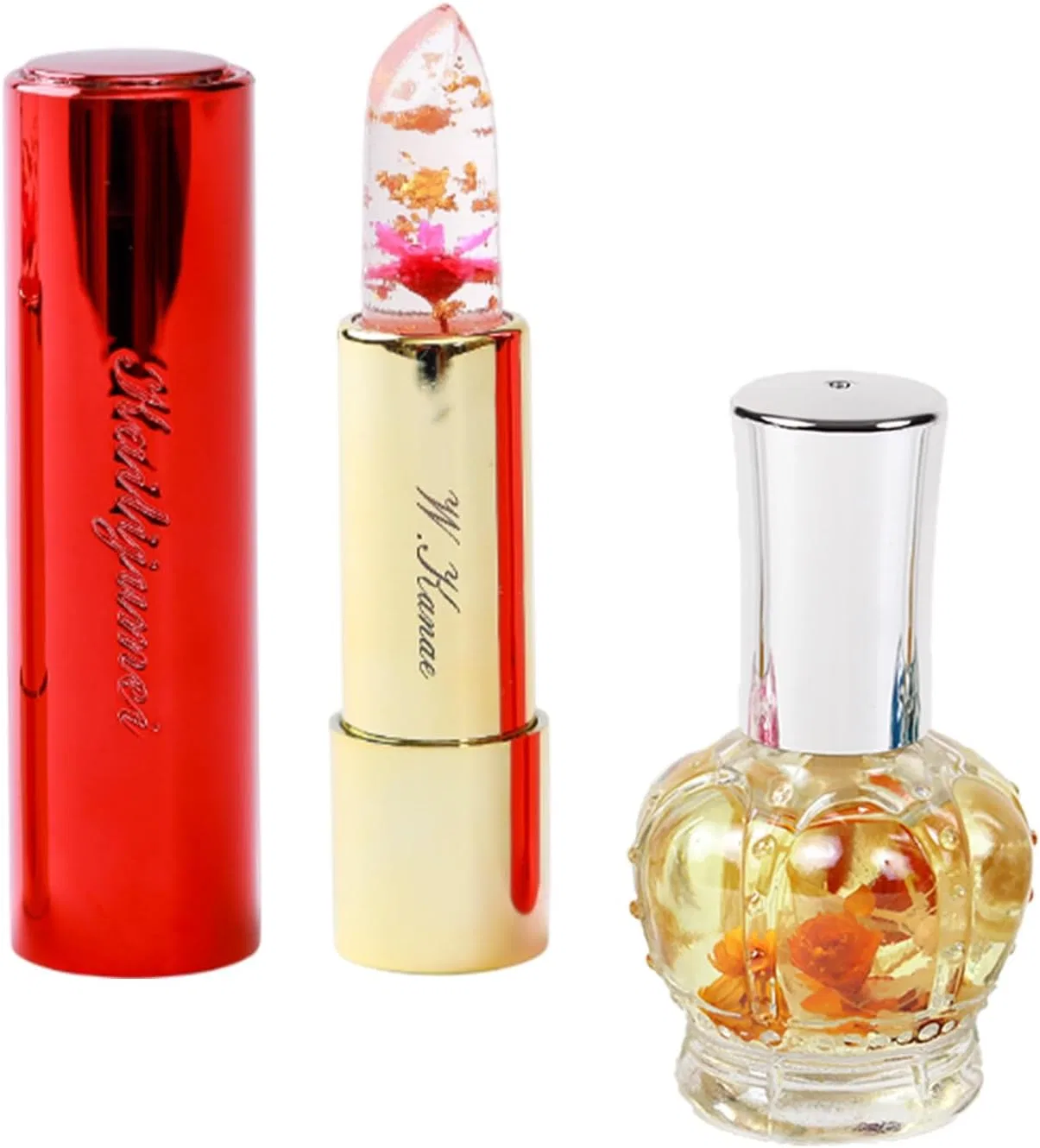 Набор блеска для губ и масла для ногтей Kailijumei Flower Tint Trip & Flower Nail Oil, 3.8 г, красный The Wow