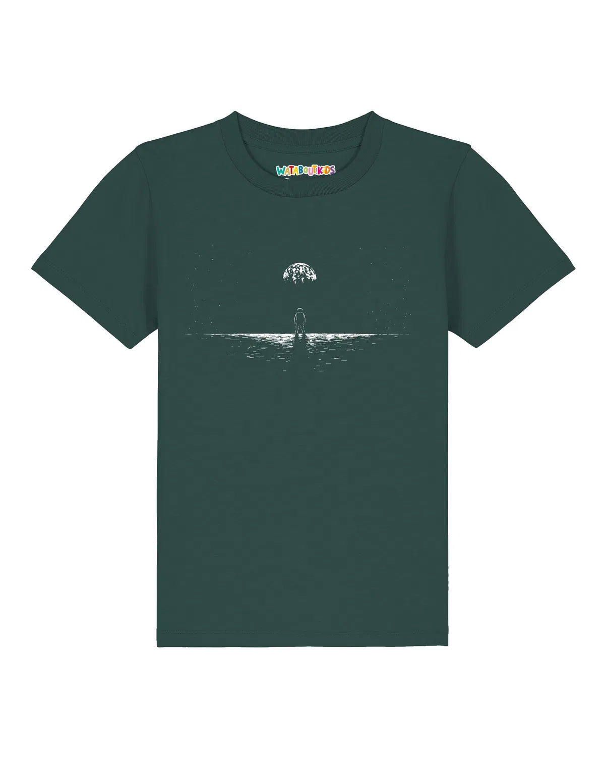 Детское футболка из органического хлопка Wat? Apparel, темно-зеленый — фото 2